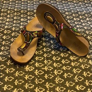 Sequined wedge sandal